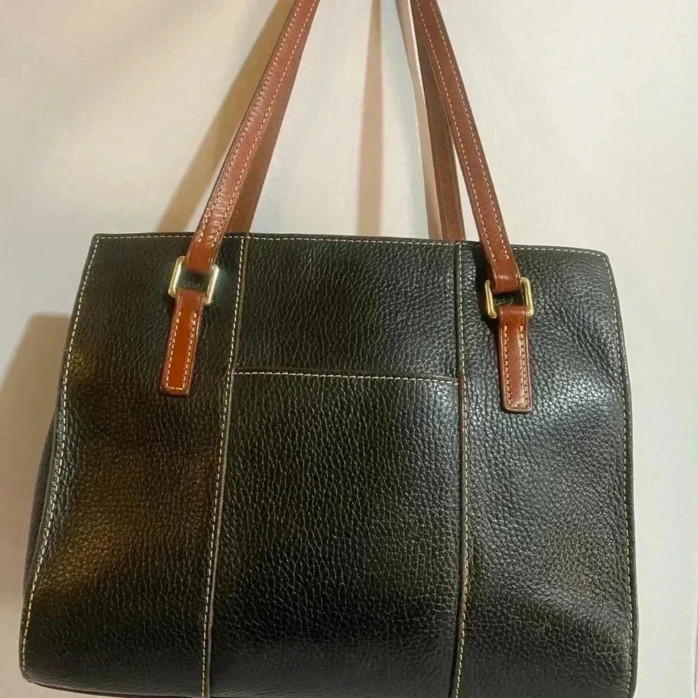 Dooney Bourke vintage black leather satchel handbag